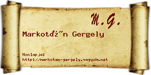 Markotán Gergely névjegykártya