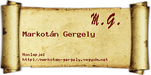 Markotán Gergely névjegykártya